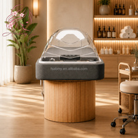 Lit de lavage capillaire électrique de luxe avec circulation d'eau et revêtement en cuir PU pour spa thaïlandais