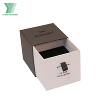Boîte à montre en carton rigide écologique avec logo personnalisé, finition mate, doublure en éponge, boîte cadeau de luxe haut de gamme pour bijoux