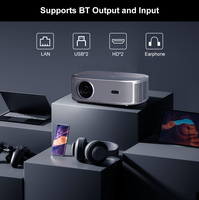 Projecteur intelligent HQ11W V660 à puce haute luminosité 4K Android, projecteur vidéo 4K pour cinéma maison avec télécommande Air Mouse