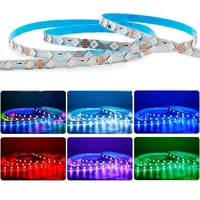 DC12V, 8 мм, 60 светодиодов, зигзаг, гибкая лента, RGBIC, встроенная SMD-5050 RGB, адресная светодиодная Пиксельная лента для вывесок