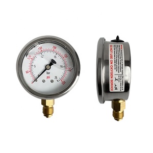 Manomètre de <span class=keywords><strong>pression</strong></span> d'<span class=keywords><strong>eau</strong></span> remplie d'huile de manomètre de chaudière à vapeur de 63mm - Product Image 1