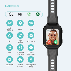 Reloj Inteligente LAGENIO K10 con Tarjeta SIM, Resistente al Agua IP68, GPS, LBS, WIFI, Localización, Silicona, SOS, CE, RoHS, para Niños, Compatible con Android e iOS - Product Image 1