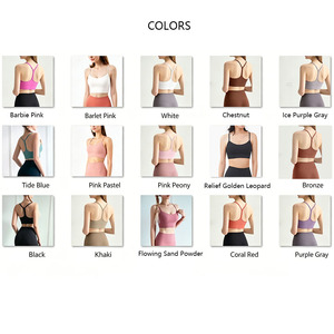 QUMOR Soutien-gorge de yoga sans bretelles couleur unie, léger, sans couture, anti-humidité, gilet de fitness à maintien élevé, sous-vêtement de sport pour - Product Image 5