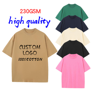 Camisetas de algodón 100% de calidad de primera clase, camiseta personalizada con estampado de logotipo personalizado, Camiseta lisa de gran tamaño para hombre, venta al por mayor - Product Image 2