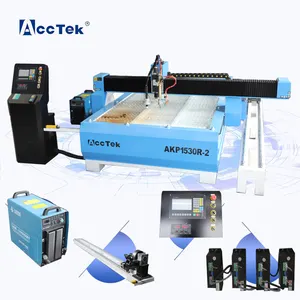 Acctek CNC 1530 שולחן cnc פלזמה ולהבת מכונת חיתוך עם 63A 200A מקור עבור נירוסטה