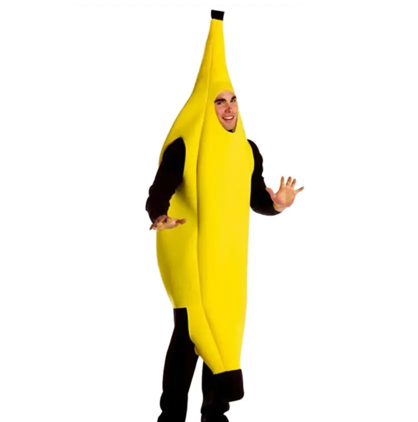 Banana Suit Dress Fancy Cosplay Halloween Suit Costume Body Outfit Adult Unisex