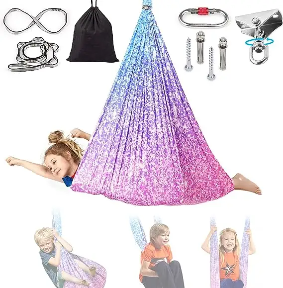 Sensory Swing Indoor Or Outdoor - Heavy-Duty Ceiling Hardware Included Therapy Swing For For Kids And Adults Up To 220 Lbs