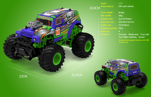 2,4G 1/24 RC todoterreno Crawler Racing modelo de juguete eléctrico Radio <span class=keywords><strong>Control</strong></span> <span class=keywords><strong>Remoto</strong></span> vehículo personalizable coche PVC Shell <span class=keywords><strong>Monster</strong></span> Truck - Product Image 3