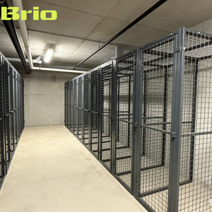 Cage de rangement modulaire en treillis métallique <span class=keywords><strong>Brio</strong></span> pour sous-sol d'appartement, casier à vélos avec verrouillage en acier robuste pour effets personnels - Product Image 3