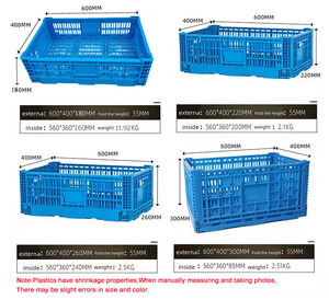 Stackable có thể gập lại Thùng khác nhau thông số kỹ thuật hộp lưới thiết kế nhựa gấp container cho trang trại siêu thị lưu trữ - Product Image 4