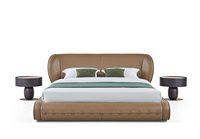 Vente en gros de nouveau design de lit double en cuir pour cadre en bois ensemble de lit queen size meubles de chambre à coucher principale