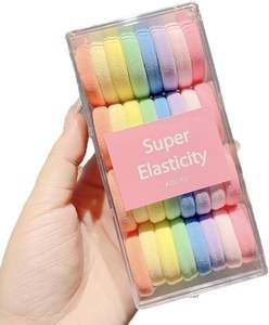 Paquete de 32 Coleteros para el Cabello de 4 cm, Sin Costuras, Gruesos, Elásticos, Accesorios para el Cabello de Niñas, Coletero para Cola de Caballo - Product Image 6