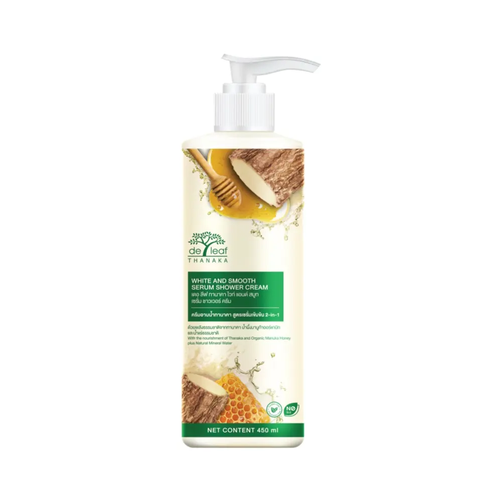 Thai Wholesale Best Price Product Thailand De Leaf Thanaka White & Smooth Serum Shower Cream Healing Skin Great Smell
