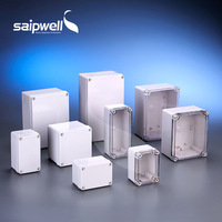 Fabricant de boîtes en plastique SAIP Boîtier personnalisé Boîtier de commande à 3 voies avec couvercle transparent Boîte de jonction électrique avec couvercle transparent