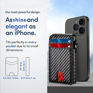 Cartera de Cuero Magnética Desmontable con Tarjetero Pop-Up para Hombre, Cartera Delgada Bifold Inteligente con Protección RFID y Compartimento Metálico para Tarjetas de Identificación y Crédito - Product Image 2