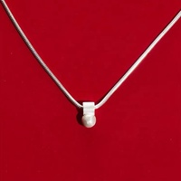 Collier Pendentif Perles de Riz et Haricots en Argent 925, Chaîne Serpent Minimaliste Polyvalente, Accessoire