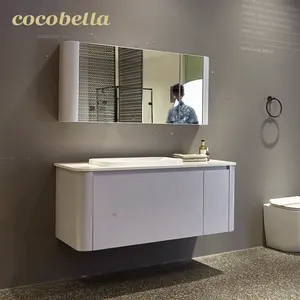 Tocador de baño de lujo, 1350mm, doble lavabo, con tapa