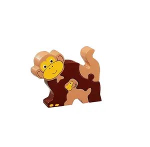 Wooden Animal Monkey Puzzle Toy For Children Preshcool Education