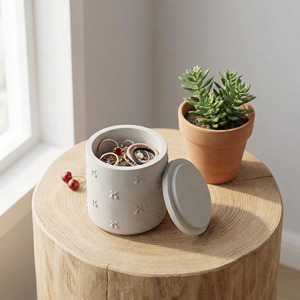Gypsum Cement Cherry Candle Cup Silicone <b>Mold</b> (with Lid) Suitable for Storage Jar Silicone <b>Mold</b> - Product Image 3
