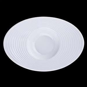 Assiette à pâtes en céramique blanche pure, porcelaine italienne, soucoupe, <span class=keywords><strong>chapeau</strong></span> <span class=keywords><strong>de</strong></span> <span class=keywords><strong>paille</strong></span>, bol à soupe occidental, vaisselle <span class=keywords><strong>de</strong></span> restaurant - Product Image 3