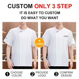 เสื้อโค้ทสำหรับพนักงานโรงแรมคลาสสิกแขนสั้นสำหรับทุกเพศเครื่องแบบเชฟร้านอาหารออกแบบได้ตามต้องการ - Product Image 3