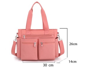 Sac fourre-tout décontracté en tissu Oxford pour femmes, capacité 1L, fermeture éclair, résistant à l'eau, plusieurs poches, poignées souples, bandoulière - Product Image 4