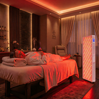 IDEATHERAPY Panneau de luminothérapie LED à 7 longueurs d'onde (660NM, 850NM, 940NM) pour le visage, lumière rouge et infrarouge, pour usage domestique