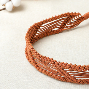 Vente en gros Nouveau Été Style Bohème Cire Cordon Taille <span class=keywords><strong>Corde</strong></span> <span class=keywords><strong>Ceinture</strong></span> Boho Tresse <span class=keywords><strong>Ceinture</strong></span> pour Femmes Noué Tissé Ceintures pour Filles Robe - Product Image 3