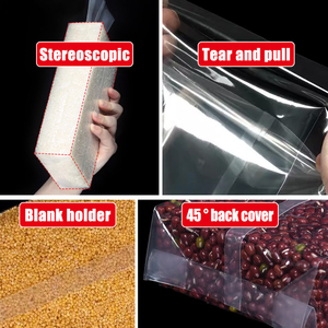 Nouvelles pochettes à fond plat en nylon PE de 2,5 kg/3 kg/5 kg avec logo personnalisé imprimé en gravure, résistantes à l'humidité, pour l'emballage sous vide du riz, avec poignée - Product Image 6