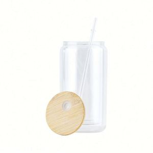 Gobelet à bière en verre givré à double paroi de 12 oz avec couvercle, écologique et personnalisable, pour les fêtes - Product Image 3