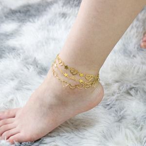 Ason Tobillera de Acero Inoxidable con Baño de Oro de 18k en Forma de Hoja, Impermeable, para Niñas y Mujeres - Product Image 2