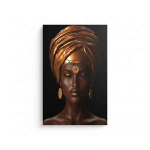 Boho Wall Decor: African Woman Stained Glass Printed Canvas Artwork,<b>WRAPPED</b> CANVAS - Product Image 2