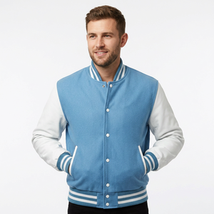 Chaqueta universitaria personalizada con cuerpo de lana y mangas de cuero, chaqueta con letras de béisbol, chaqueta de béisbol universitaria personalizada para hombre - Product Image 1