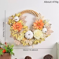 Automne Guirlande Jaune Feuille D'érable Artificielle Fleurs Décoratives Ruban Plantes pour Porte D'entrée Festive Suspendus Thanksgiving Pâques