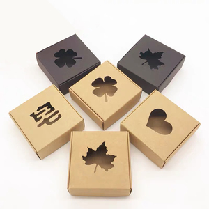 Custom Small Gift Boxes Eco Friendly Cardboard Kraft Paper shape soap bar packaging box For Home Made With Window