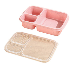 Fiambrera portátil <span class=keywords><strong>rectangular</strong></span> de plástico para niños con compartimentos a prueba de fugas, contenedor de alimentos calentable para el almuerzo - Product Image 5