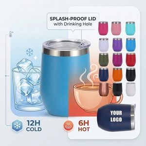 Personalized 12oz Insulated Stainless Steel Travel Cup Double Wall Vacuum Coffee Mug with Sliding Lid for <b>Hot</b> and <b>Cold</b> Drinks - Product Image 3
