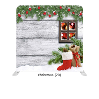 Pengiriman Gratis Stok Lokal Kain Tension Backdrop Lurus Model Sarung Bantal Ukuran 8X8ft 10x8ft Hanya Rangka
