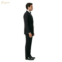 Costume de smoking croisé 50 % laine pour homme, revers châle en satin noir, ensemble complet pour mariage, cérémonie ou dîner