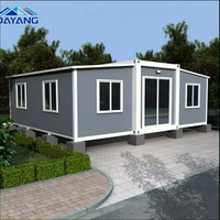 Maison conteneur sécurisée préfabriquée pliable et extensible, résistante aux ouragans, de 20 pieds ou 40 pieds, 5 chambres avec salle de bain et cuisine