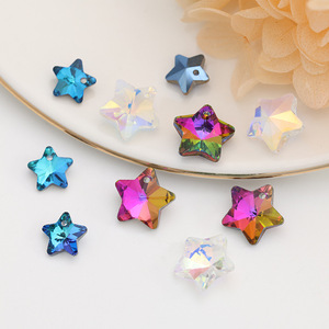 Pendentif étoile à facettes en acrylique irisé, scintillant, à cinq branches, pour la fabrication de bijoux <span class=keywords><strong>DIY</strong></span>, breloques pour boucles d'oreilles et bracelets, perles, accessoires de création. - Product Image 3