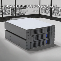 Kandang HDD Internal Mini-ITX Mid Tower 3,5 inci/2,5 inci dengan Kipas untuk 3x SATAII Hot Swap Enclosure (Stok)