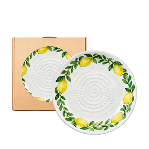 Grattoir rond <span class=keywords><strong>en</strong></span> <span class=keywords><strong>céramique</strong></span> peint <span class=keywords><strong>à</strong></span> la main personnalisé pour l'ail, le <span class=keywords><strong>gingembre</strong></span>, la porcelaine, motif citron, grattoir pour usage domestique - Product Image 6