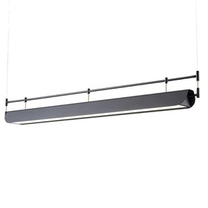 Lámpara colgante minimalista de tira larga LED negra de un solo cabezal para comedor, barra de bar, hogar, sala de té. - Product Image 5