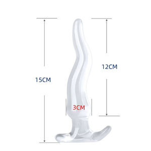 Plug <span class=keywords><strong>anal</strong></span> transparent unisexe extra-large en <span class=keywords><strong>cristal</strong></span>, masseur pour les fesses, jouet sexuel pour adultes pour femmes, tailles S, M, L, XL, XXL - Product Image 2