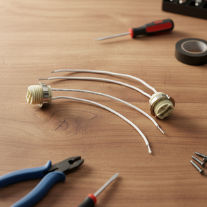 G9 ที่วาง<span class=keywords><strong>โคม</strong></span><span class=keywords><strong>ไฟ</strong></span>เซรามิก ซ็อกเก็ตทนอุณหภูมิสูง พร้อมสาย<span class=keywords><strong>ไฟ</strong></span> 15 ซม. สำหรับหลอด<span class=keywords><strong>ไฟ</strong></span>ฮาโลเจน LED ซ่อมแซมโคม<span class=keywords><strong>ไฟ</strong></span>ระย้าได้อย่างปลอดภัย - Product Image 1