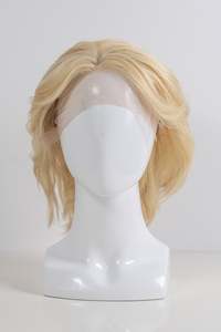 Perruque Marilyn Blonde Dorée Transparente pour <span class=keywords><strong>Cheveux</strong></span> Humains, Base 4x4 Skin Top, Sans Colle, Respirante, <span class=keywords><strong>Cheveux</strong></span> Remy Ondulés pour Volume - Product Image 3