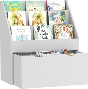 Libreria Moderna in MDF Grigio, <span class=keywords><strong>Scaffali</strong></span> Sicuri, Organizzatore <span class=keywords><strong>per</strong></span> Giocattoli, Unità di Stoccaggio in Legno <span class=keywords><strong>per</strong></span> <span class=keywords><strong>Cameretta</strong></span> dei Bambini - Product Image 2