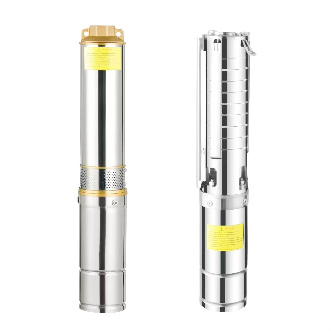 4 Inch Stainless Steel Solar Deep Well Pump High Pressure Screw Pump High Head Large Flow 48v DC Submersible Water Pump