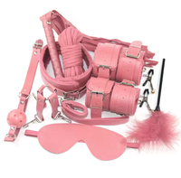 10 pièces Kits fétichistes, dispositifs de contention pour lit, bondage en peluche PU, jouets alternatifs sexy pour le flirt, bondage BDSM, ensemble de bondage, jouet sexuel pour adultes pour femmes